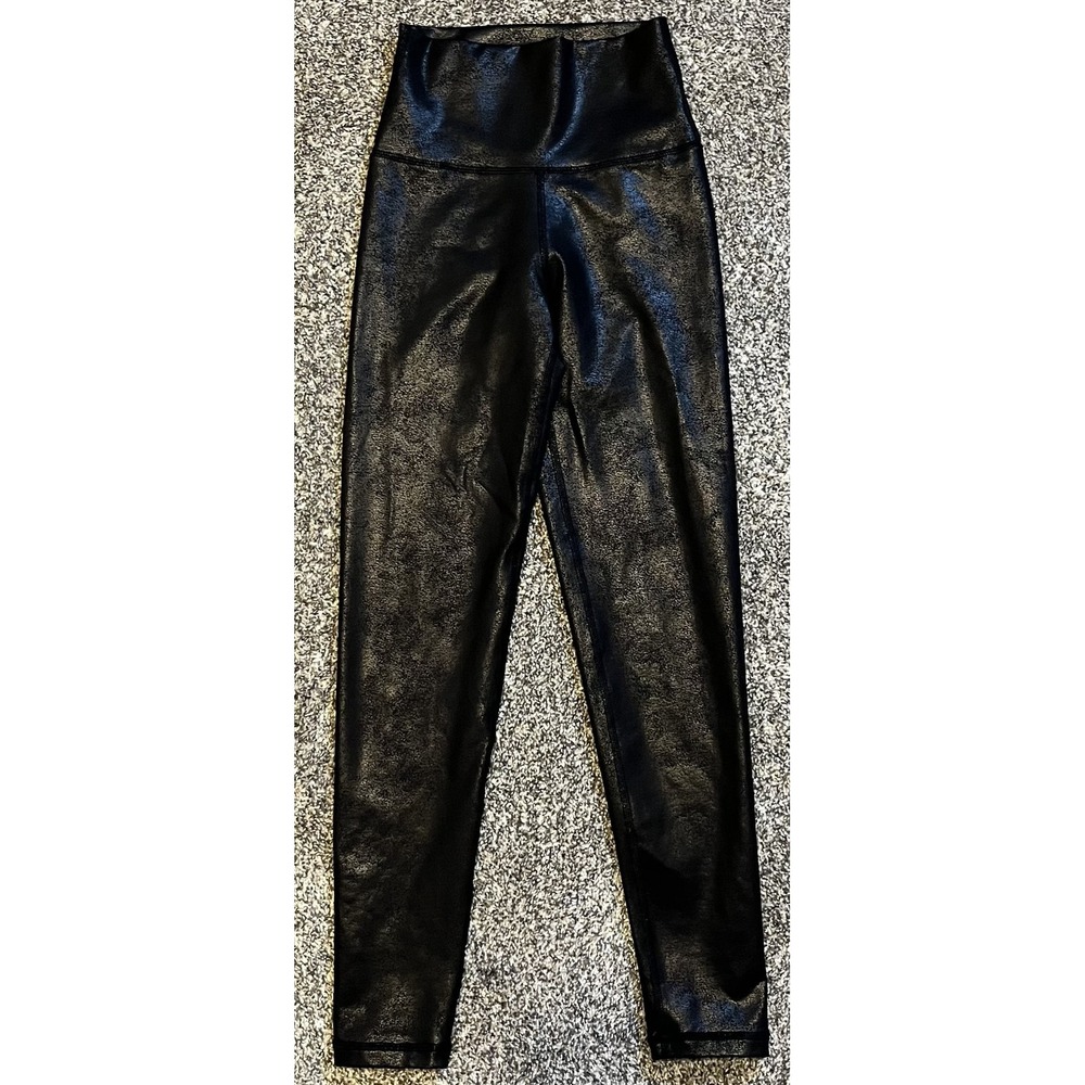 OFFLINE By Aerie Ankle Leggings Womens XS Short Black Faux Leather High Waist